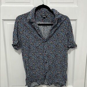 Express Blue Floral Women’s Shirt